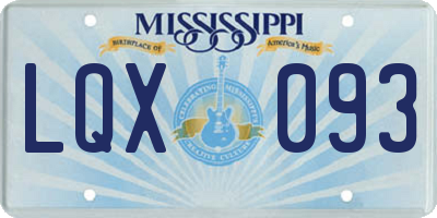 MS license plate LQX093