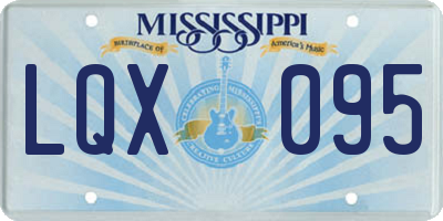 MS license plate LQX095