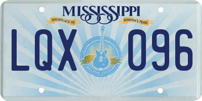 MS license plate LQX096