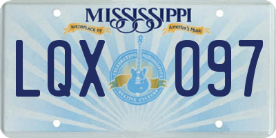 MS license plate LQX097
