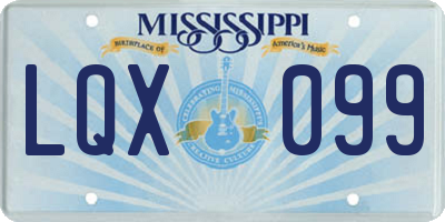 MS license plate LQX099