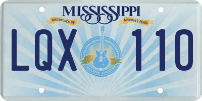 MS license plate LQX110