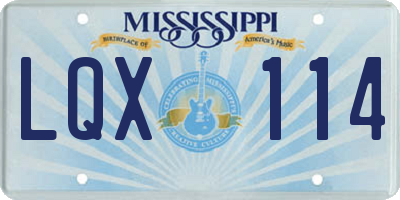 MS license plate LQX114