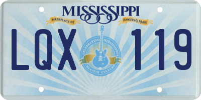 MS license plate LQX119
