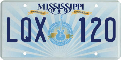 MS license plate LQX120