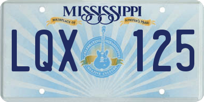 MS license plate LQX125