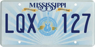 MS license plate LQX127