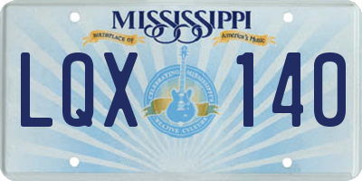 MS license plate LQX140