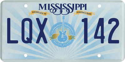 MS license plate LQX142