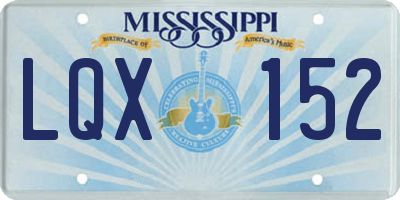 MS license plate LQX152