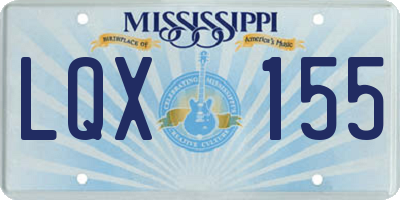 MS license plate LQX155