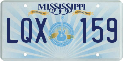 MS license plate LQX159