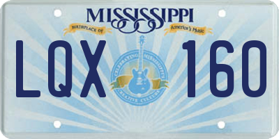 MS license plate LQX160