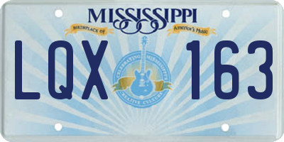 MS license plate LQX163