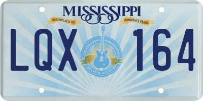 MS license plate LQX164