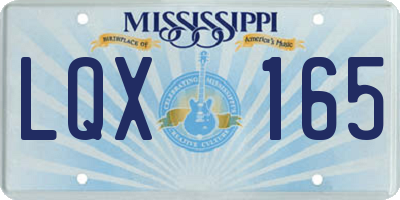MS license plate LQX165