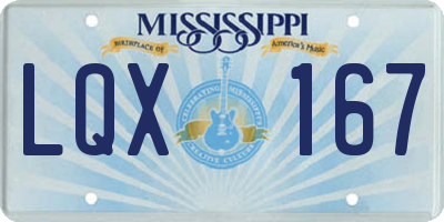 MS license plate LQX167