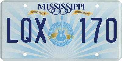 MS license plate LQX170