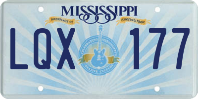 MS license plate LQX177
