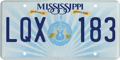 MS license plate LQX183
