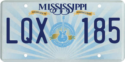 MS license plate LQX185
