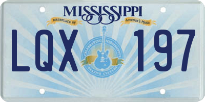 MS license plate LQX197