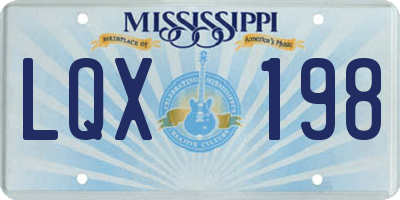 MS license plate LQX198