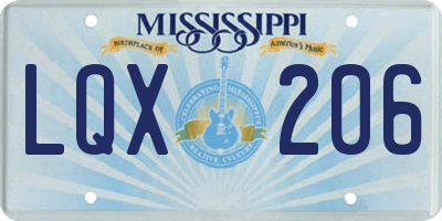 MS license plate LQX206