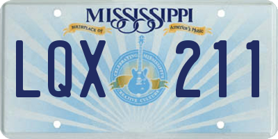 MS license plate LQX211