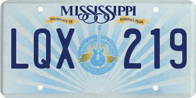 MS license plate LQX219