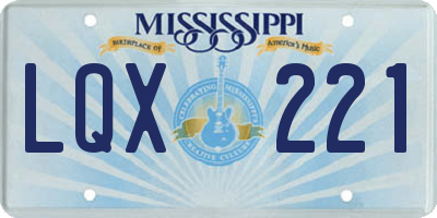 MS license plate LQX221
