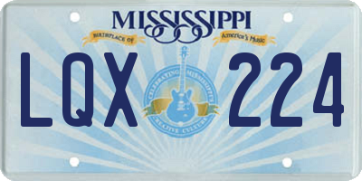 MS license plate LQX224