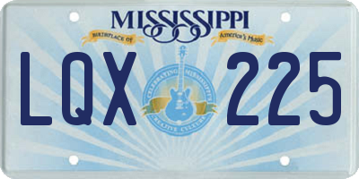 MS license plate LQX225