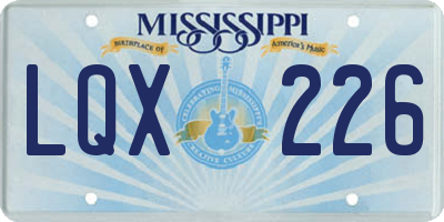 MS license plate LQX226