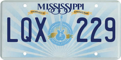 MS license plate LQX229