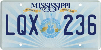 MS license plate LQX236