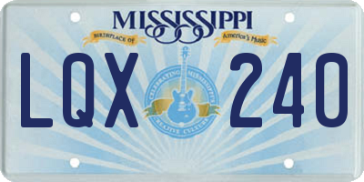 MS license plate LQX240