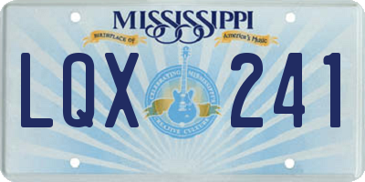 MS license plate LQX241