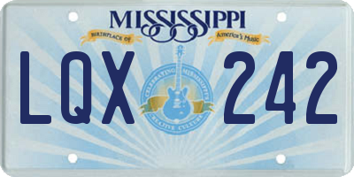 MS license plate LQX242