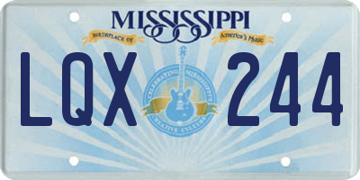 MS license plate LQX244