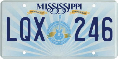 MS license plate LQX246