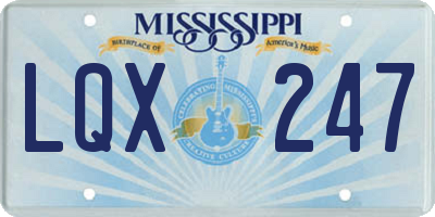 MS license plate LQX247