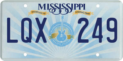 MS license plate LQX249