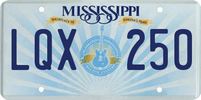 MS license plate LQX250