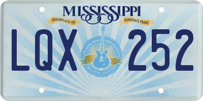 MS license plate LQX252