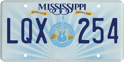 MS license plate LQX254