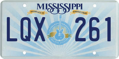 MS license plate LQX261