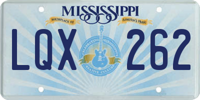 MS license plate LQX262