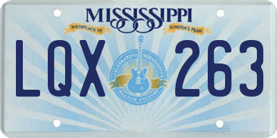 MS license plate LQX263