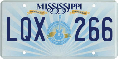 MS license plate LQX266